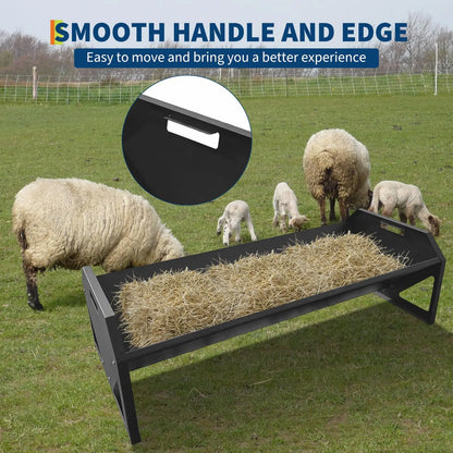 22 Gallon Heavy Duty Galvanized Steel Livestock Feeder Hay Trough Rustproof