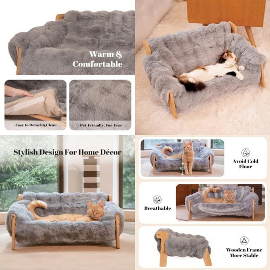 Elevated Cat Couch Bed for Indoor