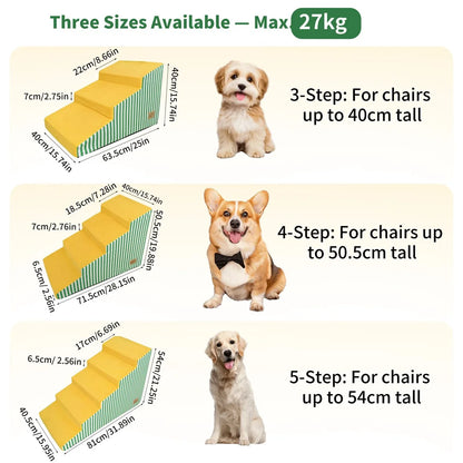 3/4/5 Steps High-Density Foam Dog Stairs