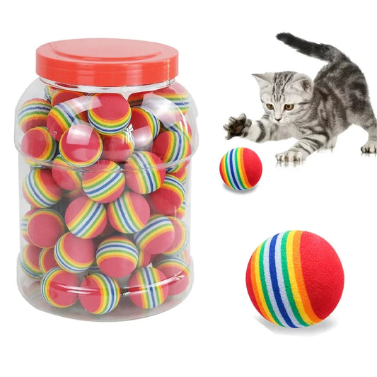 Rainbow EVA Cat Toy Balls