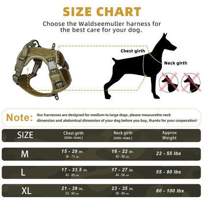 Tactical No-Pull Dog Harness – Adjustable MOLLE Military Vest for Medium & Large Dogs