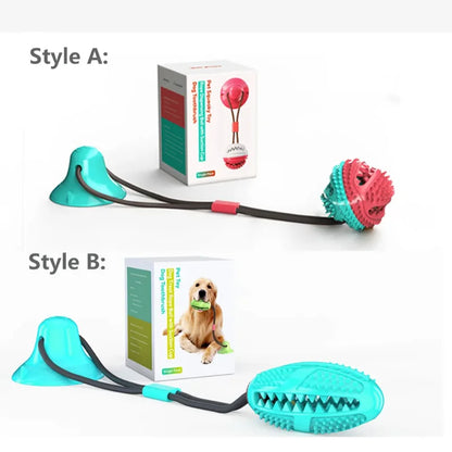Tug Interactive Dog Ball Toy For Pet Chew Bite Tooth Cleaning Toothbrush Feeding Pet Supplies