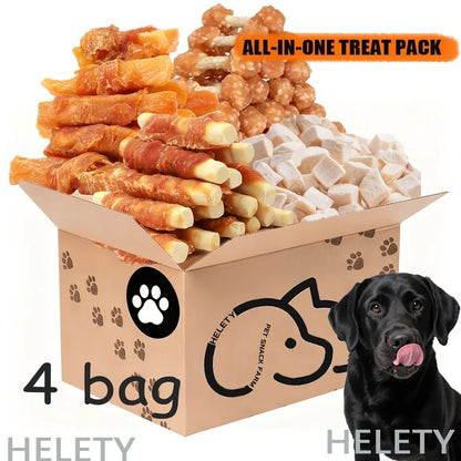 Dog Treats Assorted Pack – High-Protein Dried Chicken & Duck, Freeze-Dried Egg Yolk