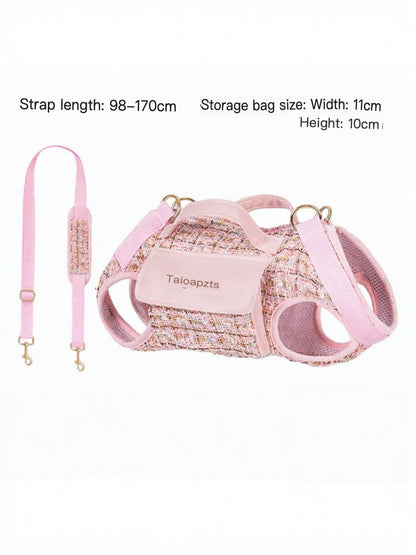Tweed Pet Harness with Strap