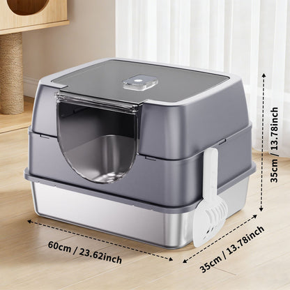 Galaxy stainless steel cat litter box, sturdy, durable, easy to clean, odorless, non stick to sand, a choice for cross-border quality
