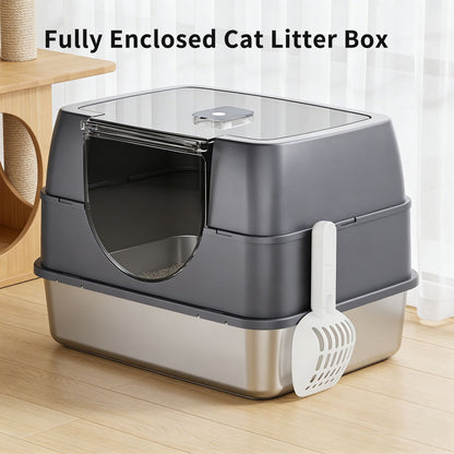 Galaxy stainless steel cat litter box, sturdy, durable, easy to clean, odorless, non stick to sand, a choice for cross-border quality