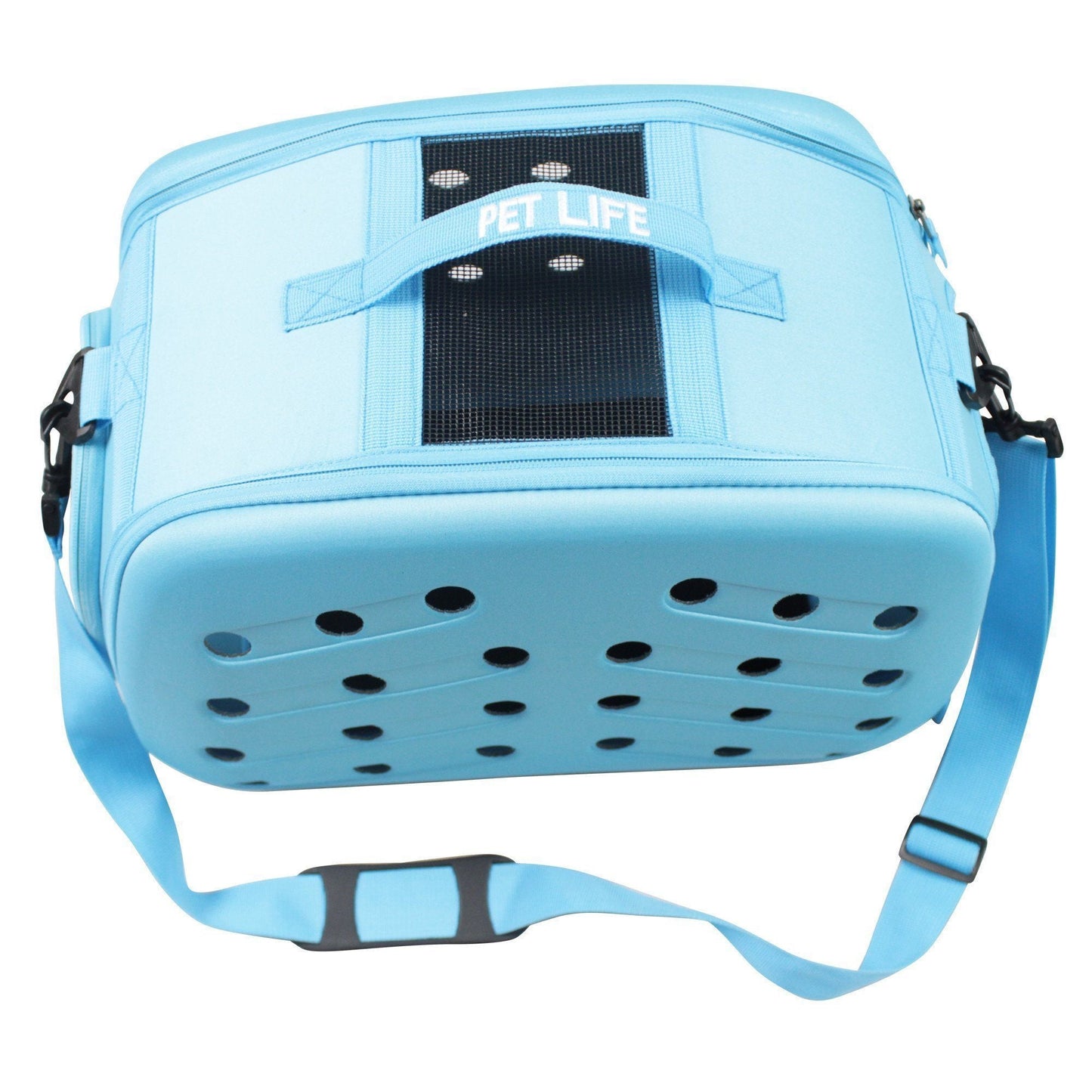 Pet Life ® 'Narrow Shelled' Perforated Lightweight Collapsible pet carrier/crate
